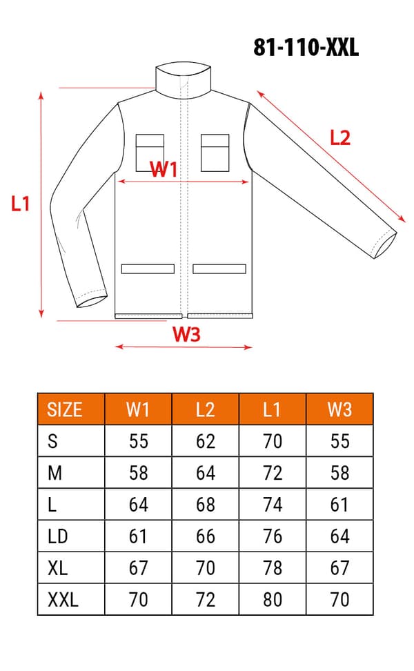Hvid arbejdsbluse, HD, str. XXL/58
