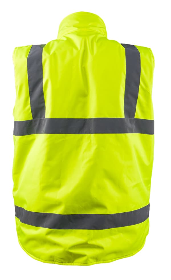 Arbejdsvest, vendbar, refleks på én side, gul, str. S/48