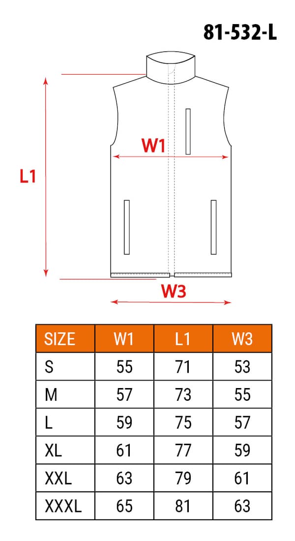 Softshell arbejdsvest, str. L