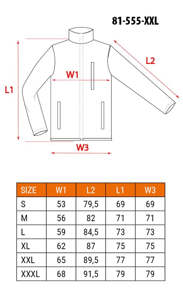 Stickad sweatshirt förstärkt med softshell-tyg, storlek XXL