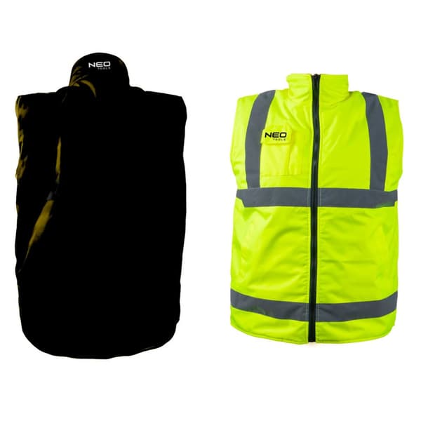Arbejdsvest, vendbar, refleks på én side, gul, str. XXXL/60