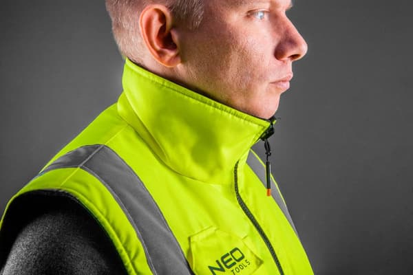 Arbejdsvest, vendbar, refleks på én side, gul, str. XXXL/60