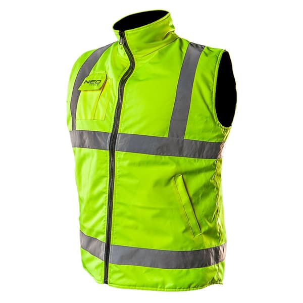 Arbejdsvest, vendbar, refleks på én side, gul, str. XXXL/60