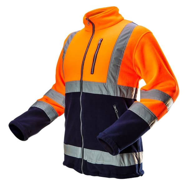 Advarsel fleece sweatshirt, orange, størrelse XXL