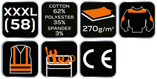 PREMIUM työpaita, 62% puuvillaa, 35% polyesteriä, 3% elastaania, koko XXXL