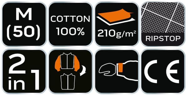 PREMIUM arbetströja, 100 % bomull, ripstop, storlek M