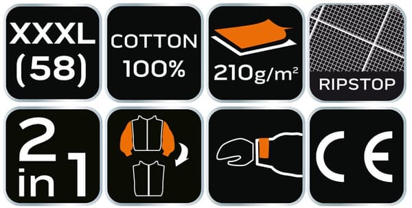 PREMIUM arbejdssweatshirt, 100% bomuld, ripstop, størrelse XXXL