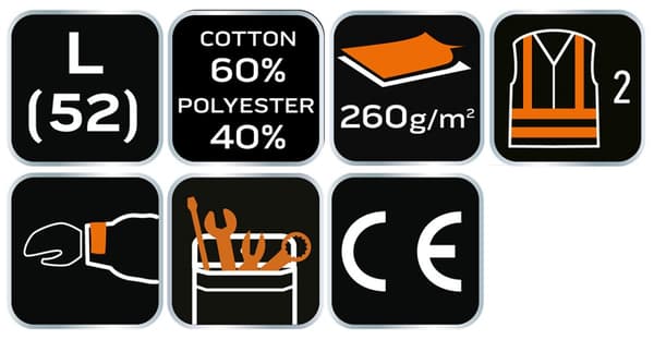 Varningströja 40% polyester, 60% bomull, 260 gsm, storlek L