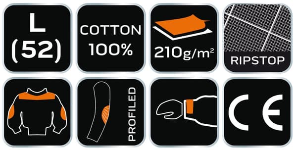 Motosynthesis-työpaita, 100% rip stop puuvillaa, koko L