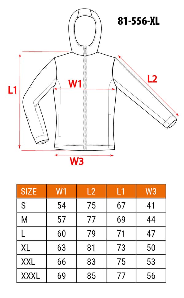 Strikket, isoleret sweatshirt med hætte, str. XL
