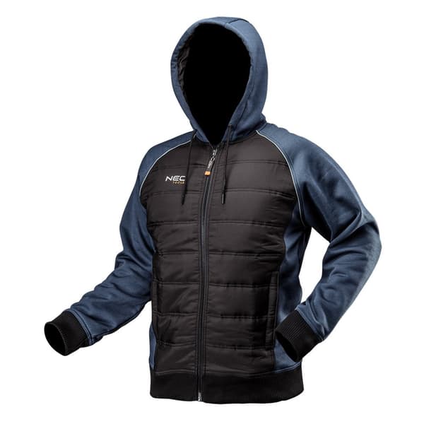 Stickad, isolerad sweatshirt med huva, storlek XXL