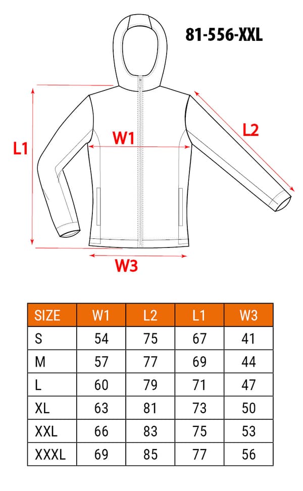 Stickad, isolerad sweatshirt med huva, storlek XXL