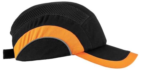 Förstärkt basebollkeps, svart och orange, CE