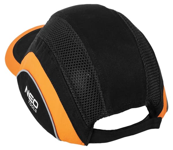 Förstärkt basebollkeps, svart och orange, CE