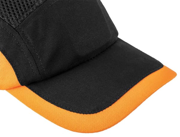 Förstärkt basebollkeps, svart och orange, CE