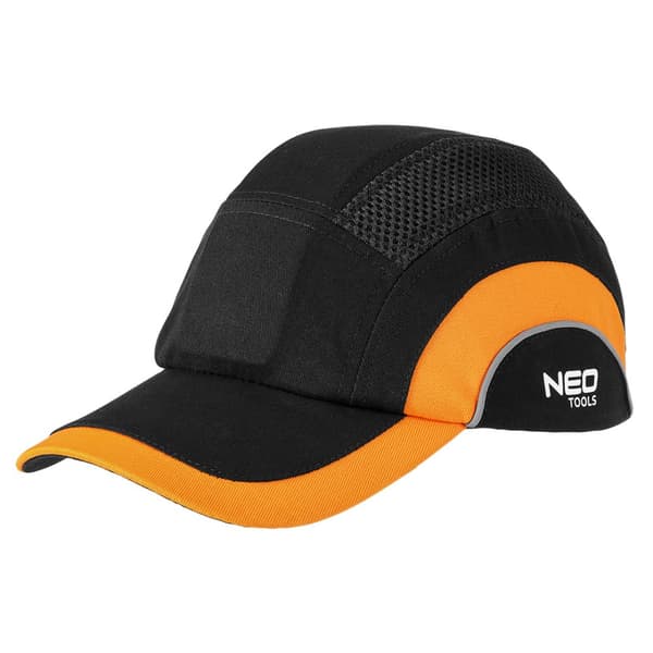 Förstärkt basebollkeps, svart och orange, CE