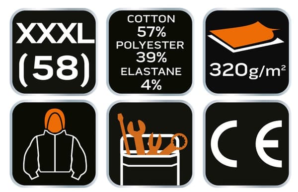 COMFORT hættetrøje med lynlås, grå, størrelse XXXL
