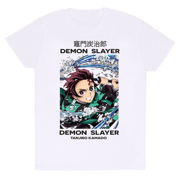 T-shirt med kortärm Demon Slayer Whirlpool Vit Unisex - S