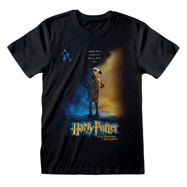 T-shirt med kortärm Harry Potter Dobby Poster Svart Unisex - XXL