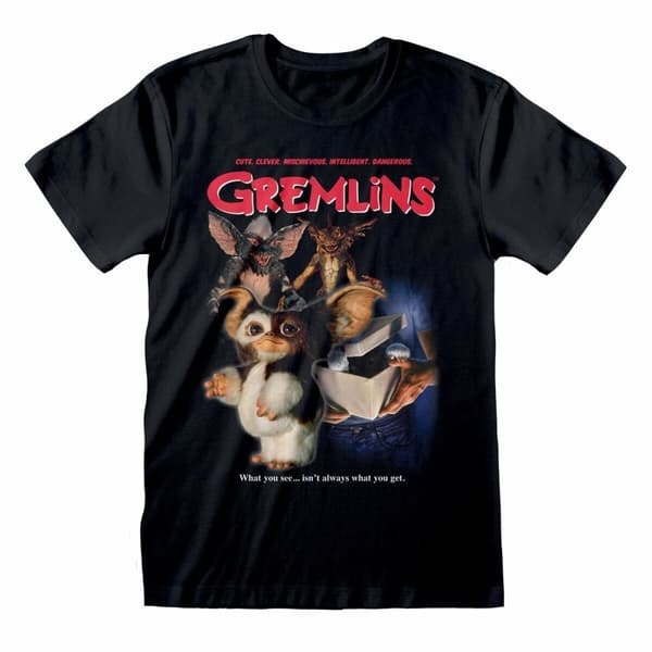 T-shirt med kortärm Gremlins Homeage Style Svart Unisex - XL