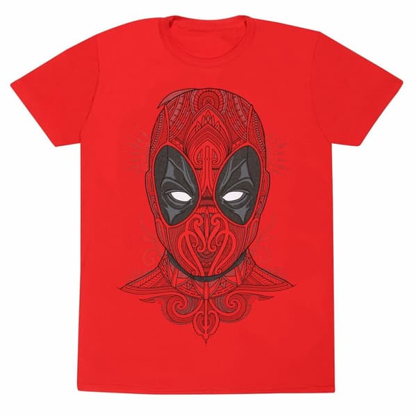 T-shirt med kortärm Deadpool Tattoo Style Röd Unisex - S