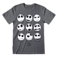 Miniatyrbild 1 av 2: T-shirt med kortärm Unisex The Nightmare Before Christmas Many Faces Mörkgrå - S