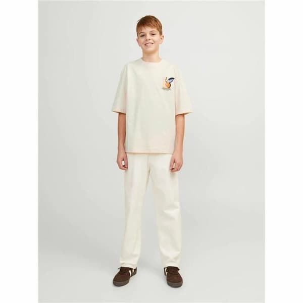 Barn T-shirt med kortärm Jack & Jones tampa Back Beige - 11-12 år