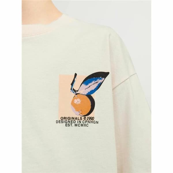 Barn T-shirt med kortärm Jack & Jones tampa Back Beige - 11-12 år