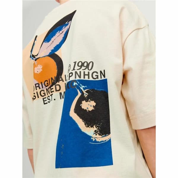 Barn T-shirt med kortärm Jack & Jones tampa Back Beige - 11-12 år