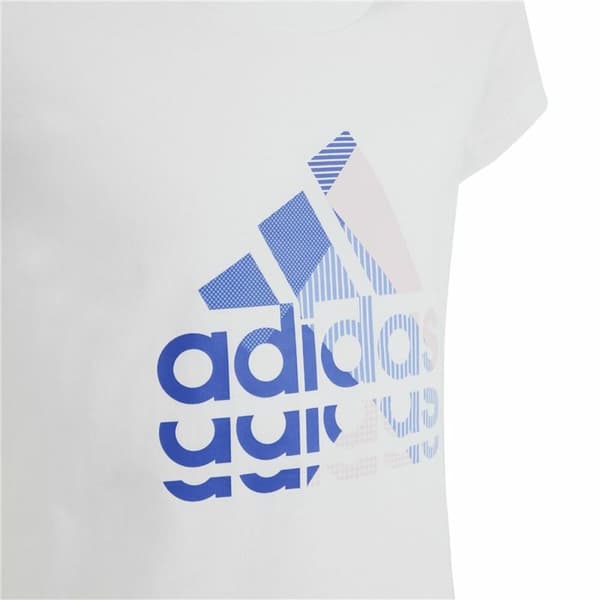 Barn T-shirt med kortärm Adidas Graphic Vit - 11-12 år