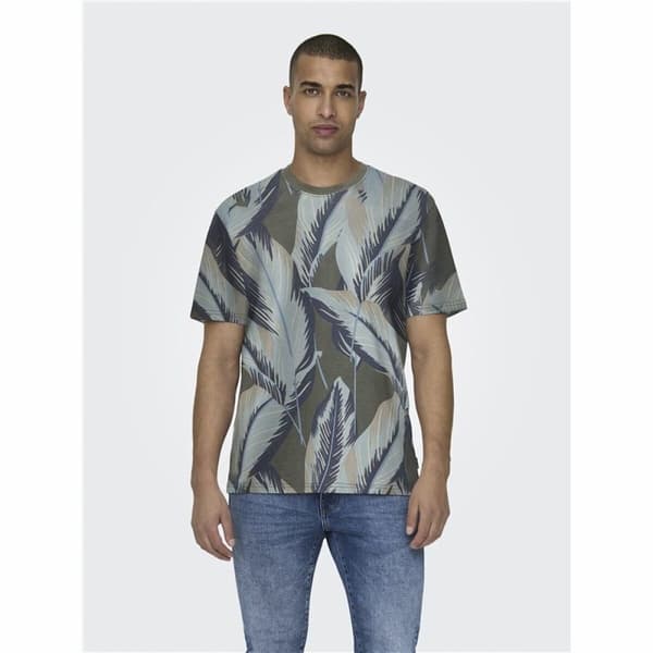 T-shirt med kortärm Herr Only & Sons Onskobe Reg Banana Leaf Oliv - L