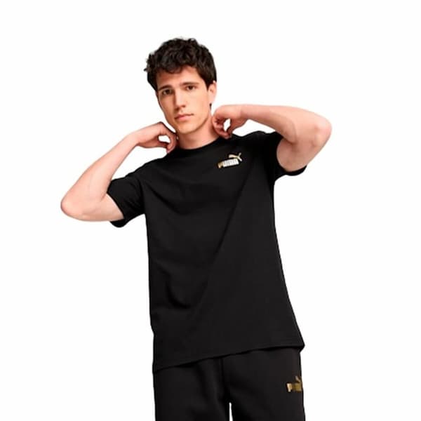 T-shirt med kortärm Herr Puma Ess Tape Minimal Gold - M