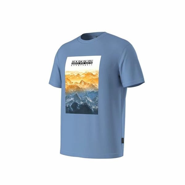T-shirt med kortärm Herr Napapijri S-Rollin Ss Indigo - M