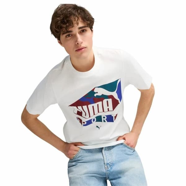 T-shirt med kortärm Herr Puma Vit - XL