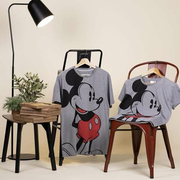 Naisten T-paita Mickey Mouse Tumman harmaa - S