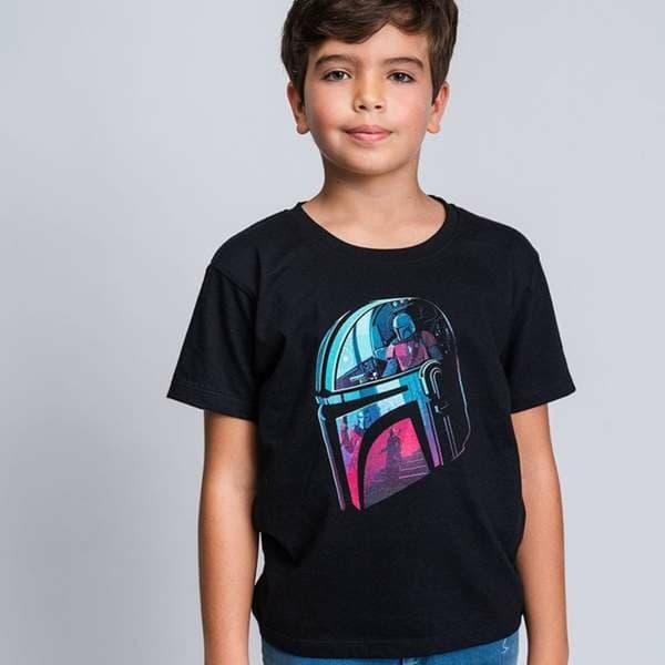 Barn T-shirt med kortärm The Mandalorian Svart - 6 år