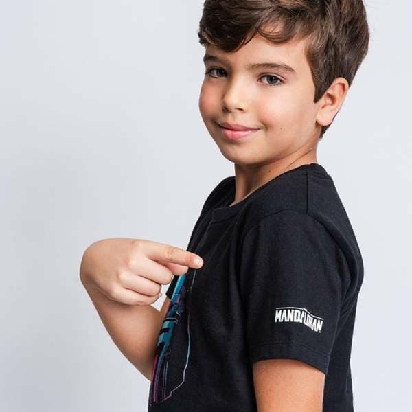 Barn T-shirt med kortärm The Mandalorian Svart - 6 år