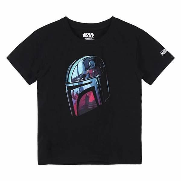 Barn T-shirt med kortärm The Mandalorian Svart - 6 år