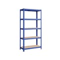 Miniatyrbillede 1 af 6: 5-trins reol, stålreol til opbevaring, værktøjsfri montering, til garage, skur, belastningskapacitet 875 kg, 40 x 90 x 180 cm, blå GLR040Q01