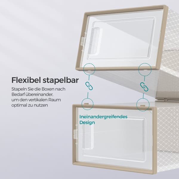 Skokartonger, set om 18 st, skoorganisator i plast