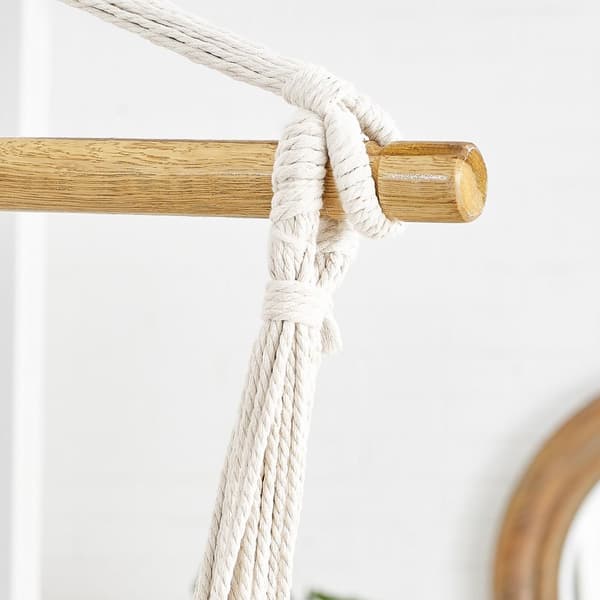 Hængestol med 2 puder og metalkæde beige