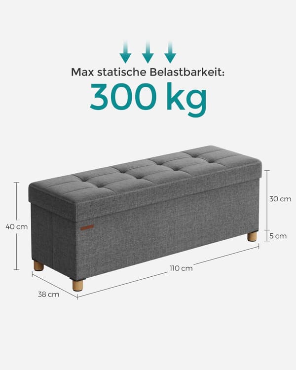 Fällbar bänkstol med förvaringsutrymme mörkgrå