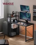 Miniatyrbillede 2 af 6: Computerskrivebord, Skrivebord med opbevaringshylder til venstre eller højre, 120 cm bredt hjemmekontorskrivebord, til studier, nem montering, indust