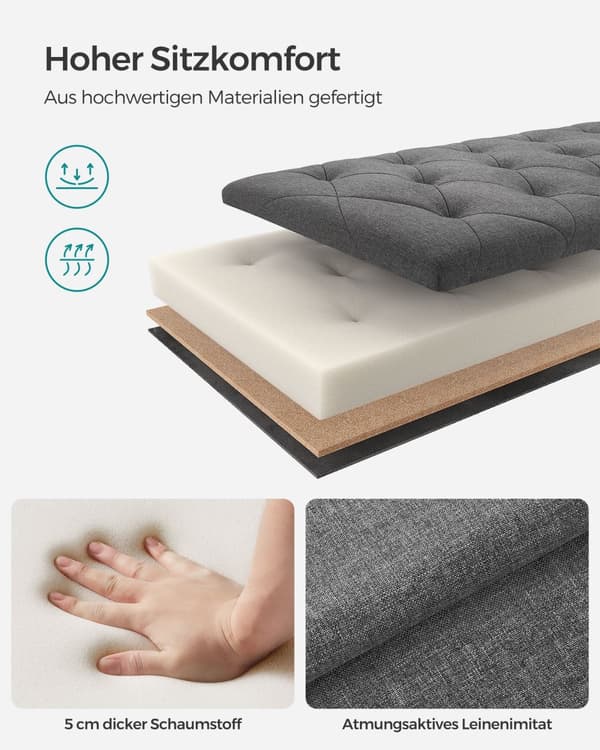 Fällbar bänk med förvaringsutrymme