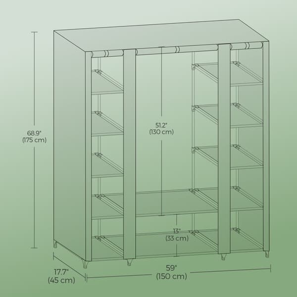 Garderobe, stofgarderobe, med fleeceovertræk