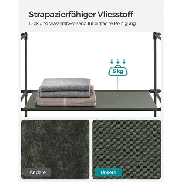 Tyggarderob med klädstång salvia grön