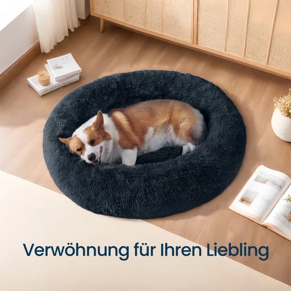 Pörröinen koiran sänky, donitsityyny, pestävä