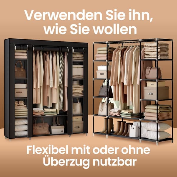 Garderobe, stofgarderobe, med fleeceovertræk