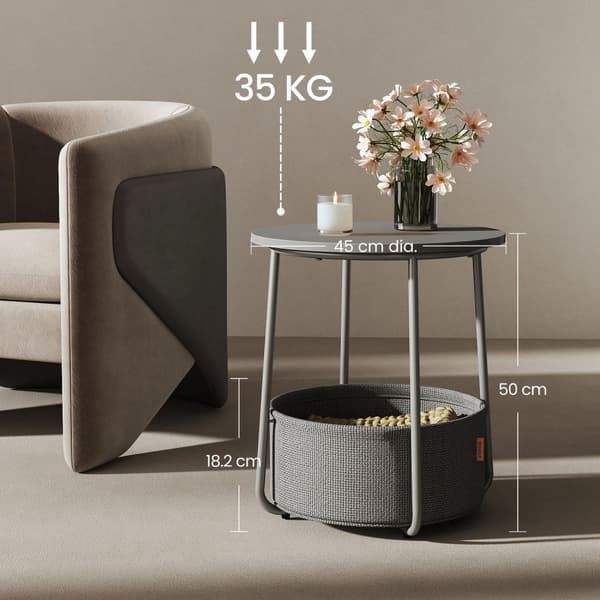 Sidobord runt, litet bord, soffbord litet