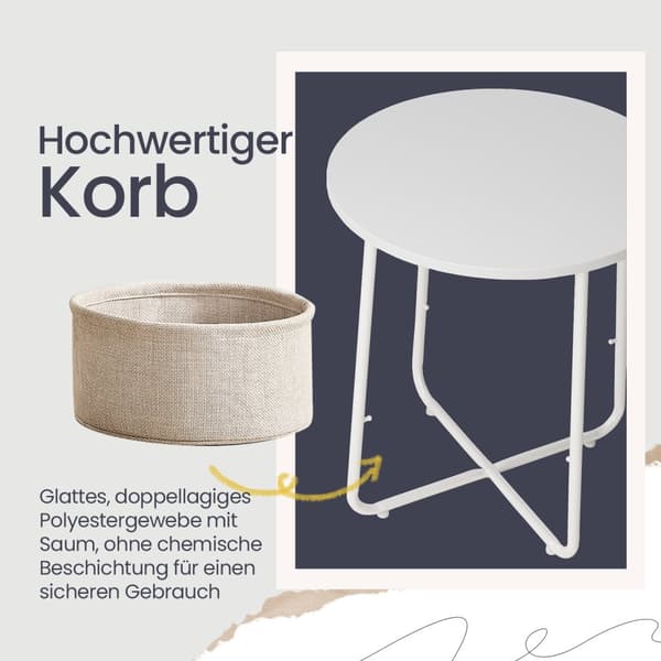 Sidobord runt, litet bord, soffbord litet